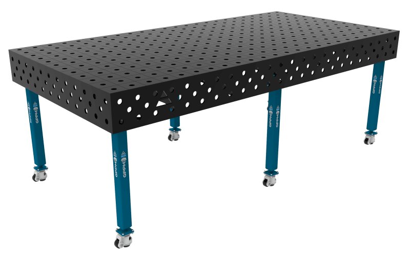 Зварювальний стіл ECO на колесах 2400x1200 mm fi28 mm Сітка 100x100 mm