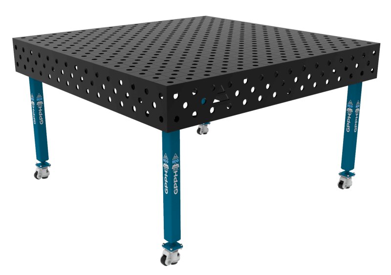 Зварювальний стіл ECO на колесах 1500x1480 mm fi28 mm Сітка Діагональна