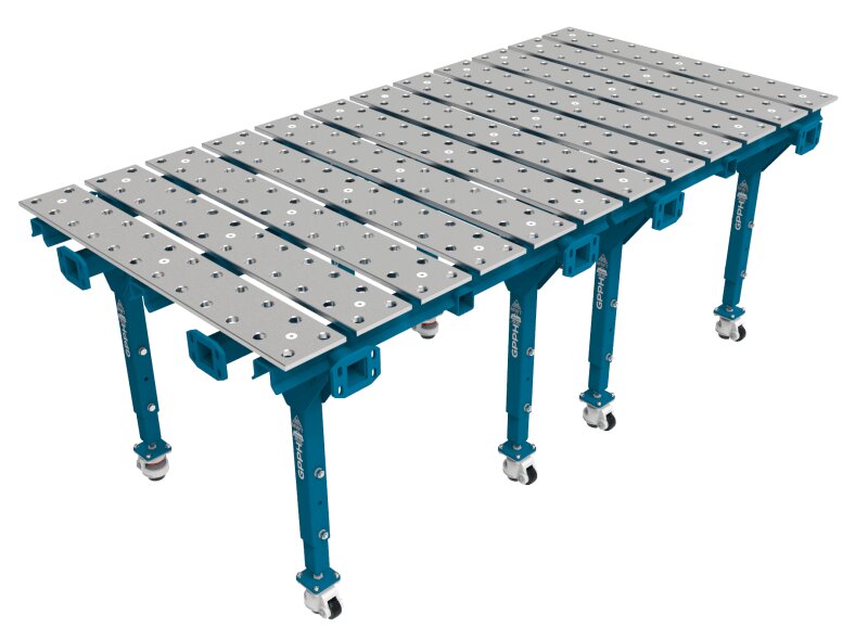 Модульний подвійний зварювальний стіл 2400x1200 mm fi28 mm Сітка 100x100 mm