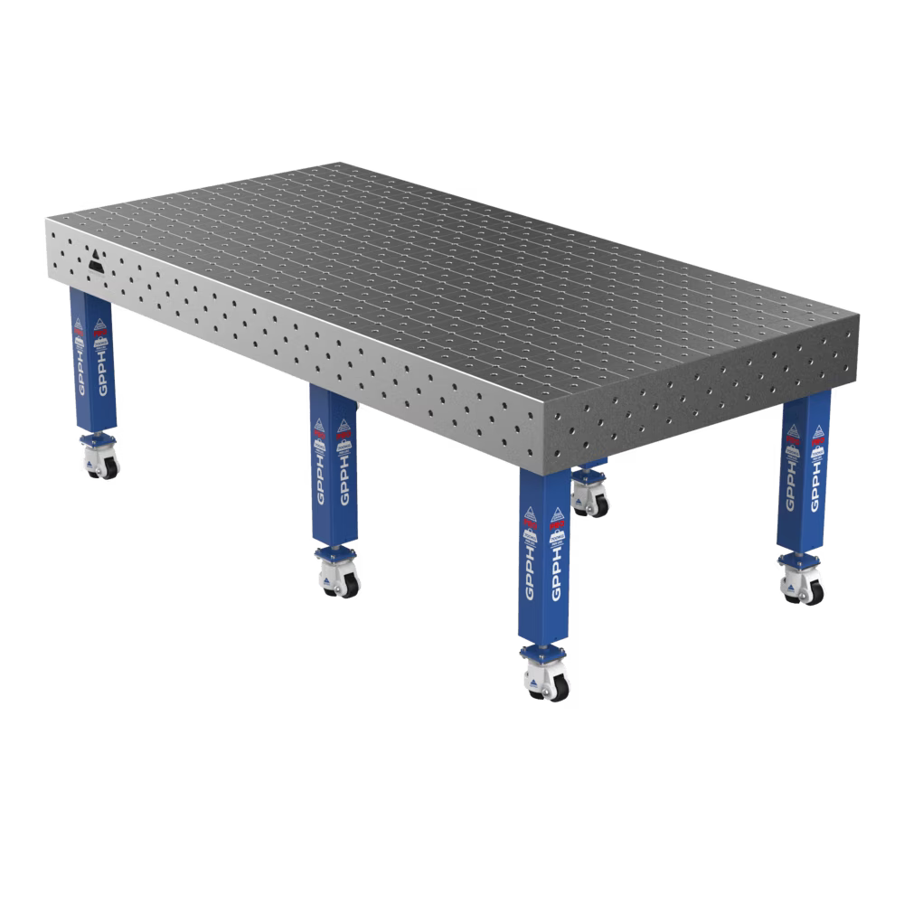 Зварювальний стіл PRO на колесах 2400x1200 mm fi16 mm Сітка Діагональна