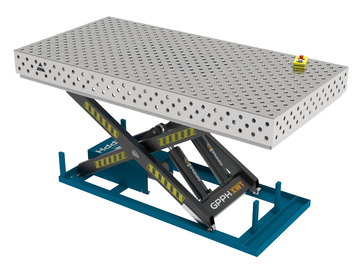 Зварювальний стіл PRO INOX з гідравлічною системою підйому 2400x1200 mm fi16 mm Сітка Діагональна