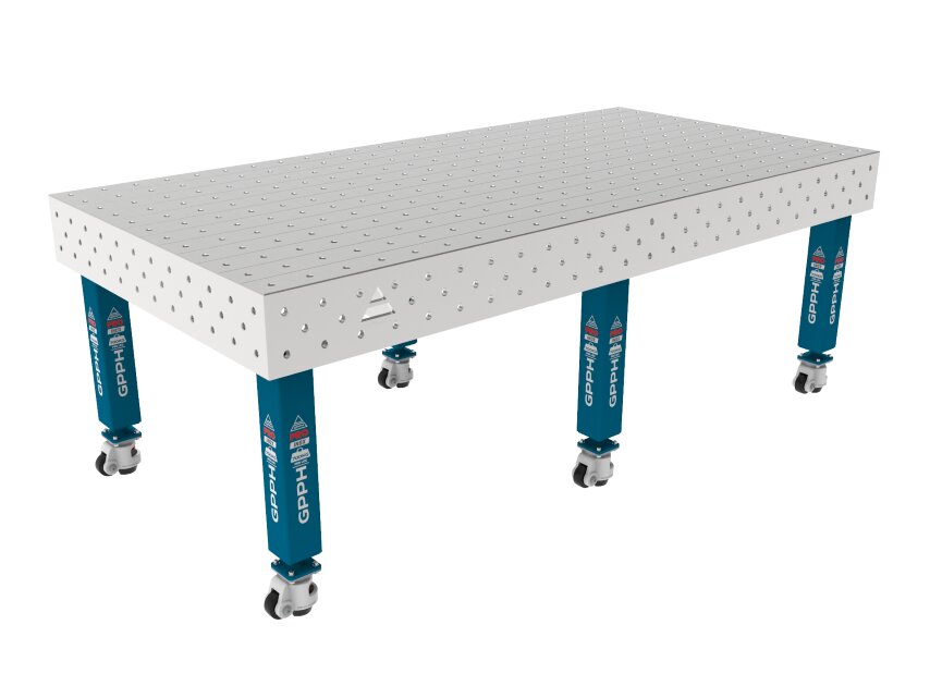 Зварювальний стіл PRO INOX на колесах 2400x1200 mm fi16 mm Сітка 100x100 mm