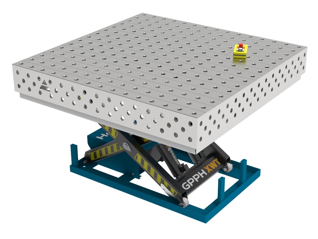 Зварювальний стіл PRO INOX з гідравлічною системою підйому 1500x1480 mm fi28 mm Сітка 100x100 mm