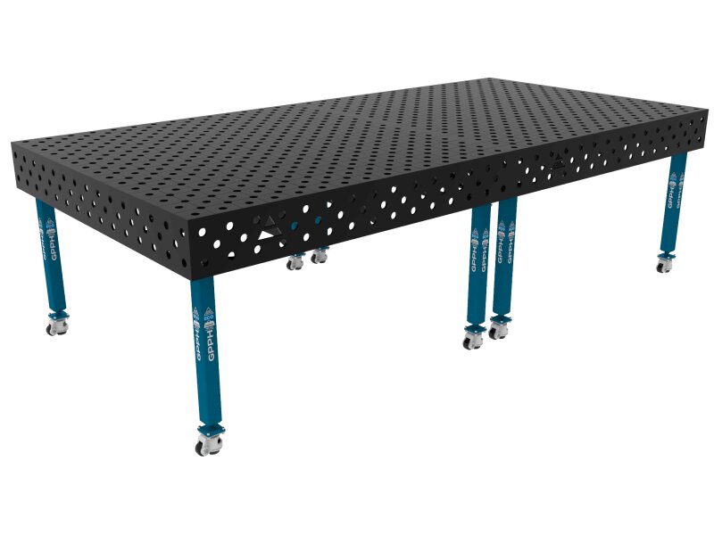 Зварювальний стіл ECO на колесах 3000x1480 mm fi28 mm Сітка Діагональна