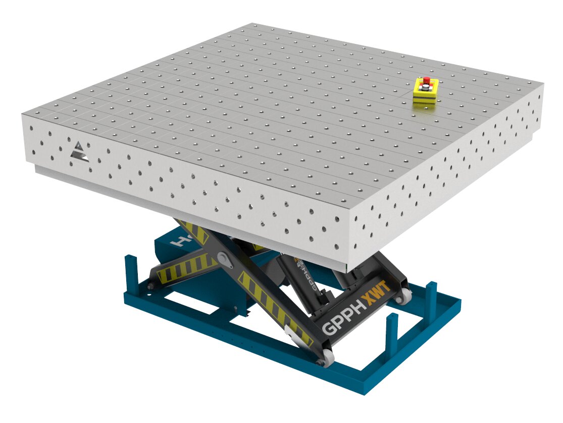 Зварювальний стіл PRO INOX з гідравлічною системою підйому 1500x1480 mm fi16 mm Сітка 100x100 mm