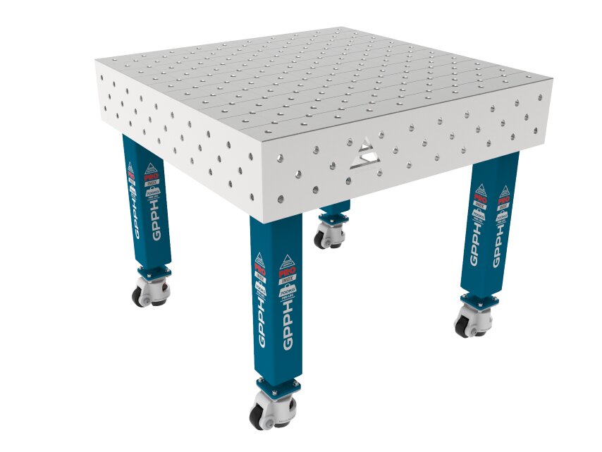 Зварювальний стіл PRO INOX на колесах 1000x1000 mm fi16 mm Сітка Діагональна